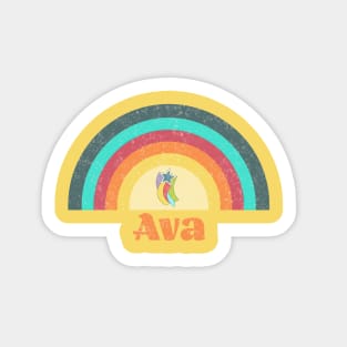 Ava- Rainbow faded retro style Sticker